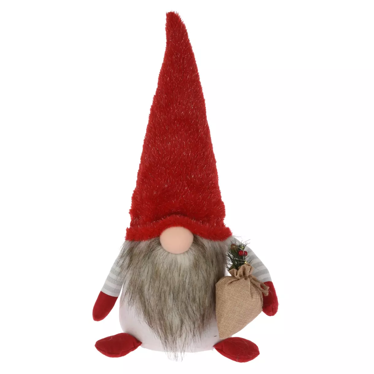 Lutin de Noël avec sac lumineux Rouge H52 cm 1