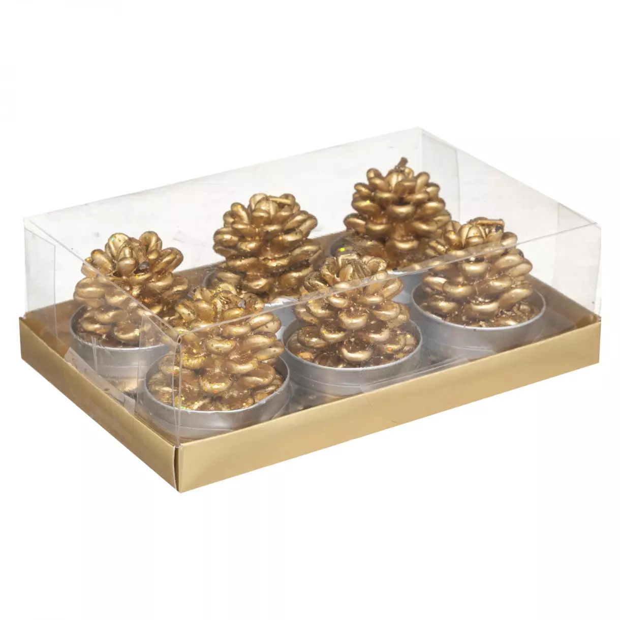 Coffret de bougies Pomme de pin Or