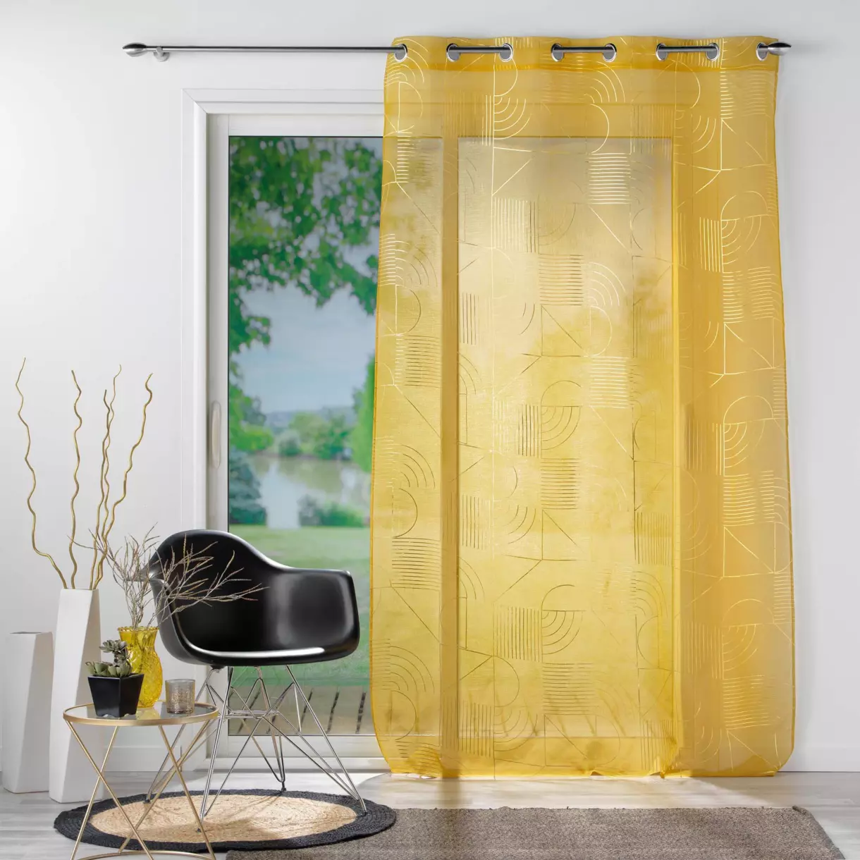 Visillo (140 x 280 cm) Lineor Amarillo 1