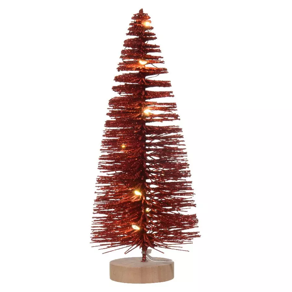 Deko-Tanne beleuchtet  Lidy 20 cm Rot 6