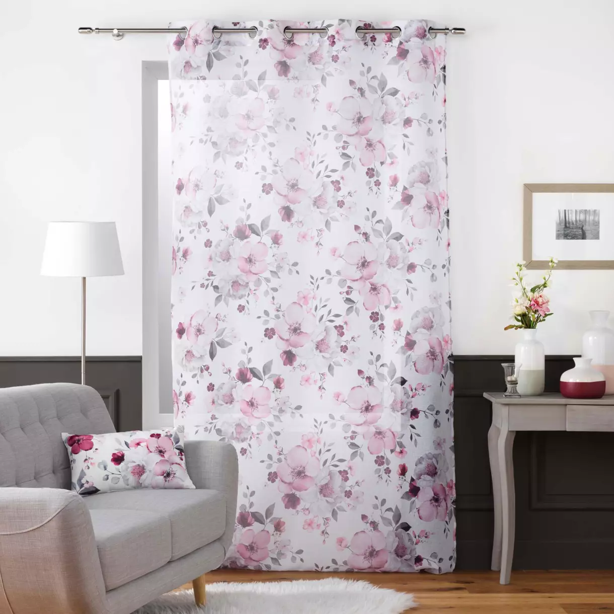 Voilage (140 x 240 cm) Velvet flower Blanc 1