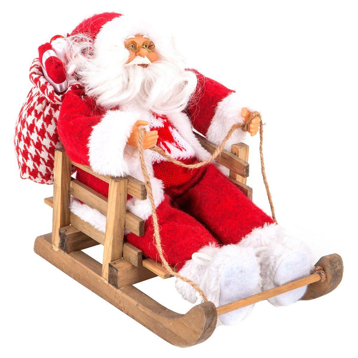 Papá Noel sobre trineo Elías Alto 24,50 cm 1