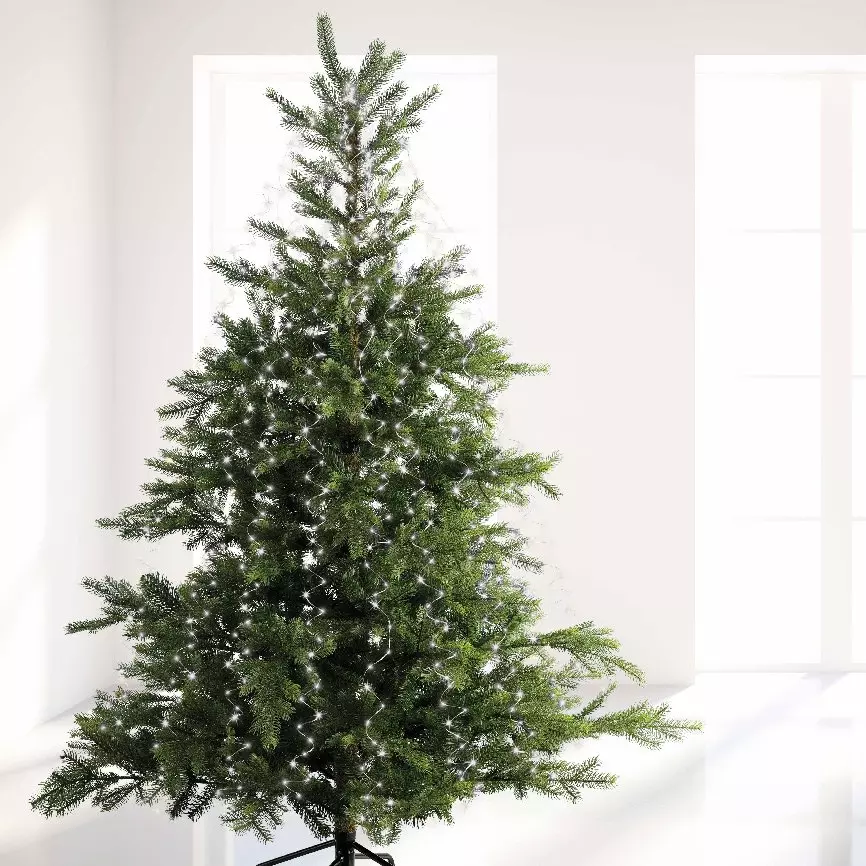 Rideau pour sapin Flashing light Micro led H2,10 m Blanc froid 672 LED 6