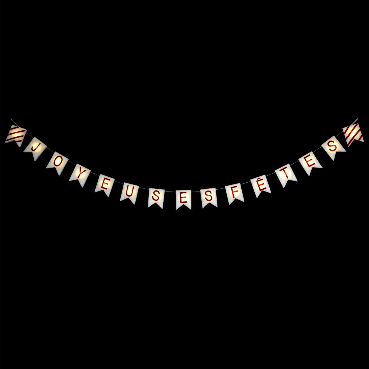 Guirlande lumineuse à piles Lettres Joyeux Noel Blanc chaud 15 LED 1