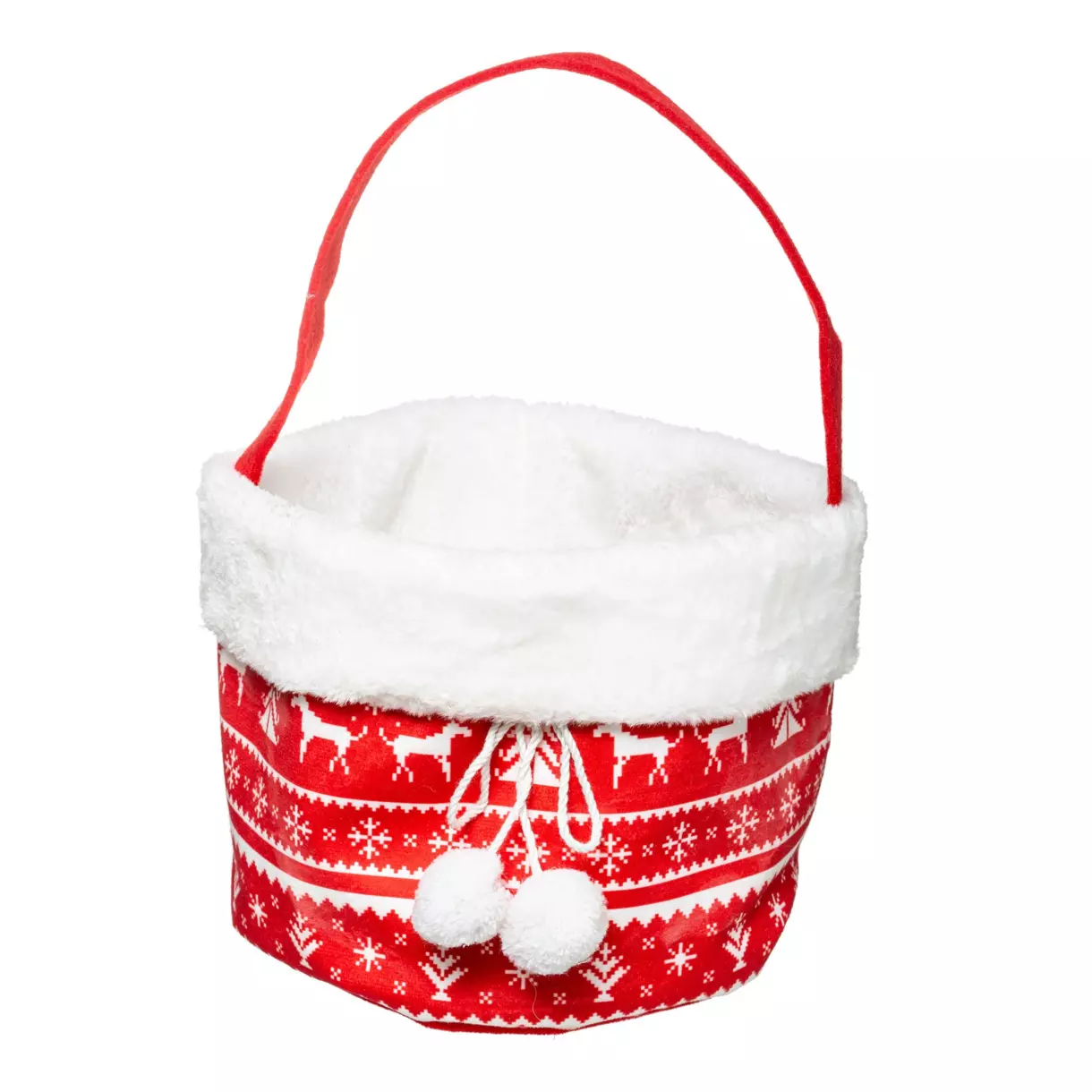 Panier pompons  rouge 1