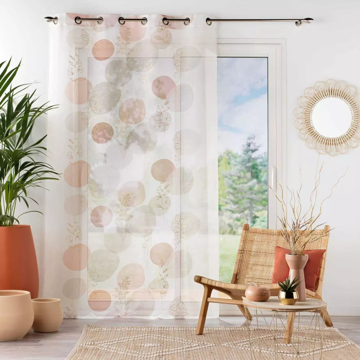 Voilage (140 x 240 cm) Odeline Rose 1