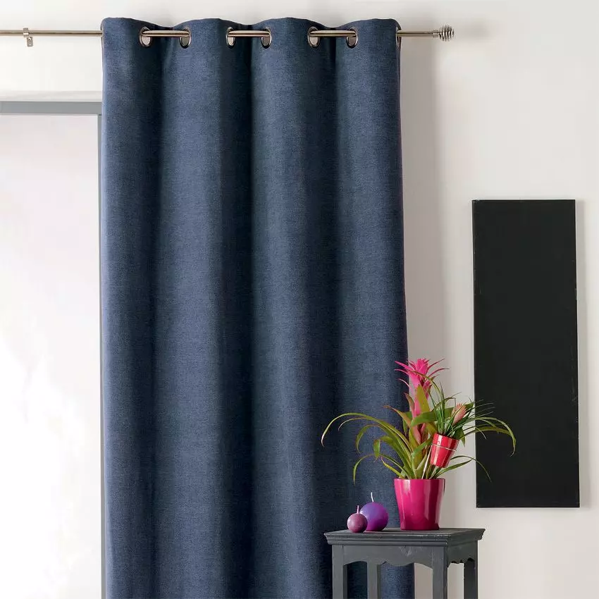 Rideau occultant isolant (140 x H260 cm) Alaska Bleu 1