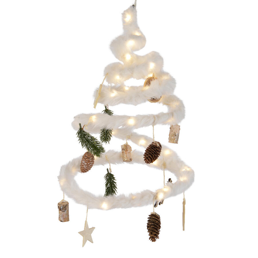 Decoratieve kerstboom Spiraal naturel (batterij) Warm wit 1