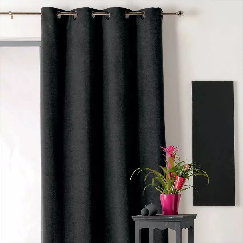 Rideau occultant isolant (140 x H260 cm) Alaska Noir 1