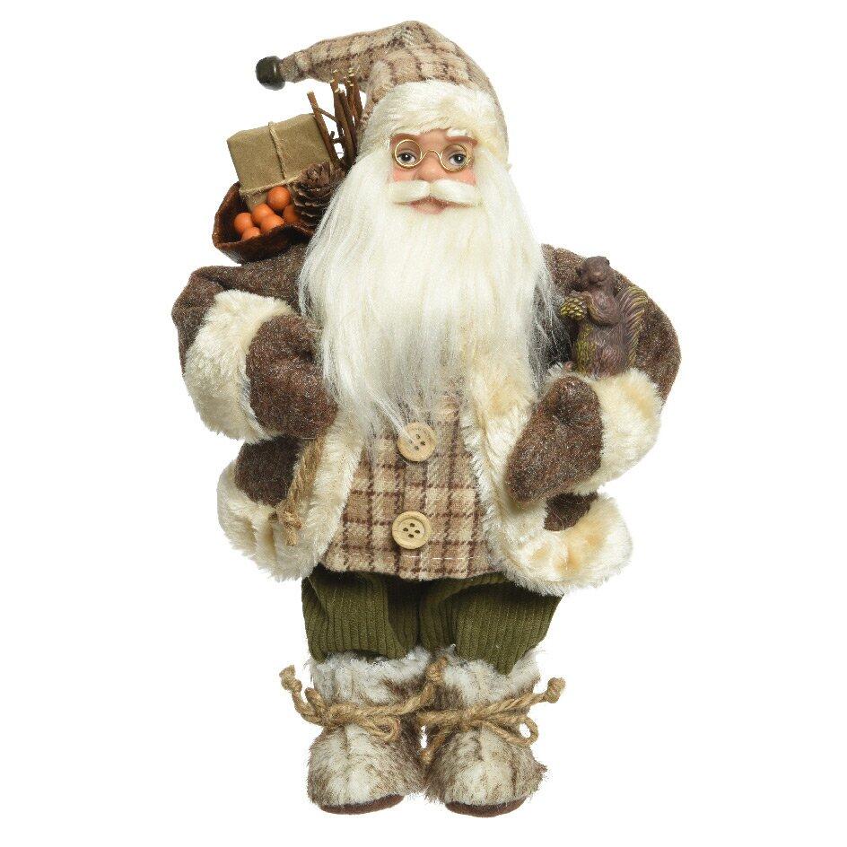 Père Noël avec écureuil H30 cm 1