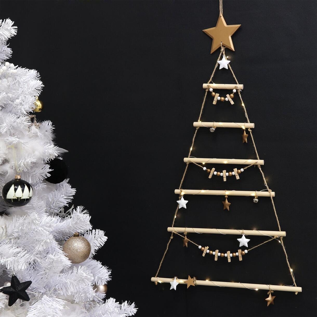 Houten verlichte kerstboom Maeleen(batterij) Warm wit 1