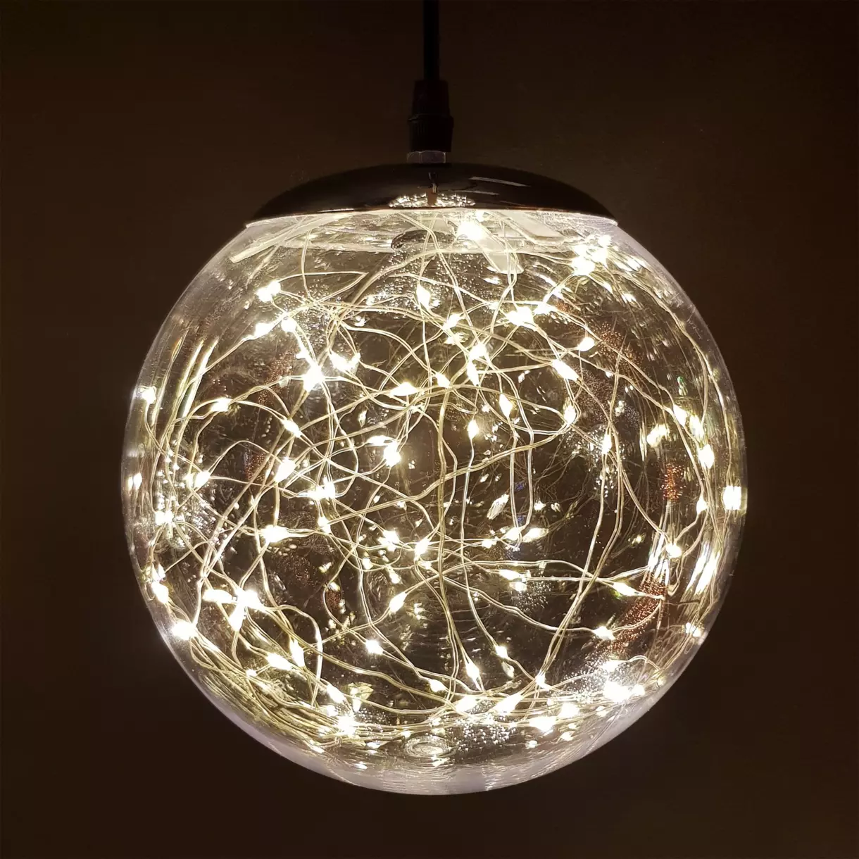 Suspensión luminosa plata Noa Plata 140 LED 1