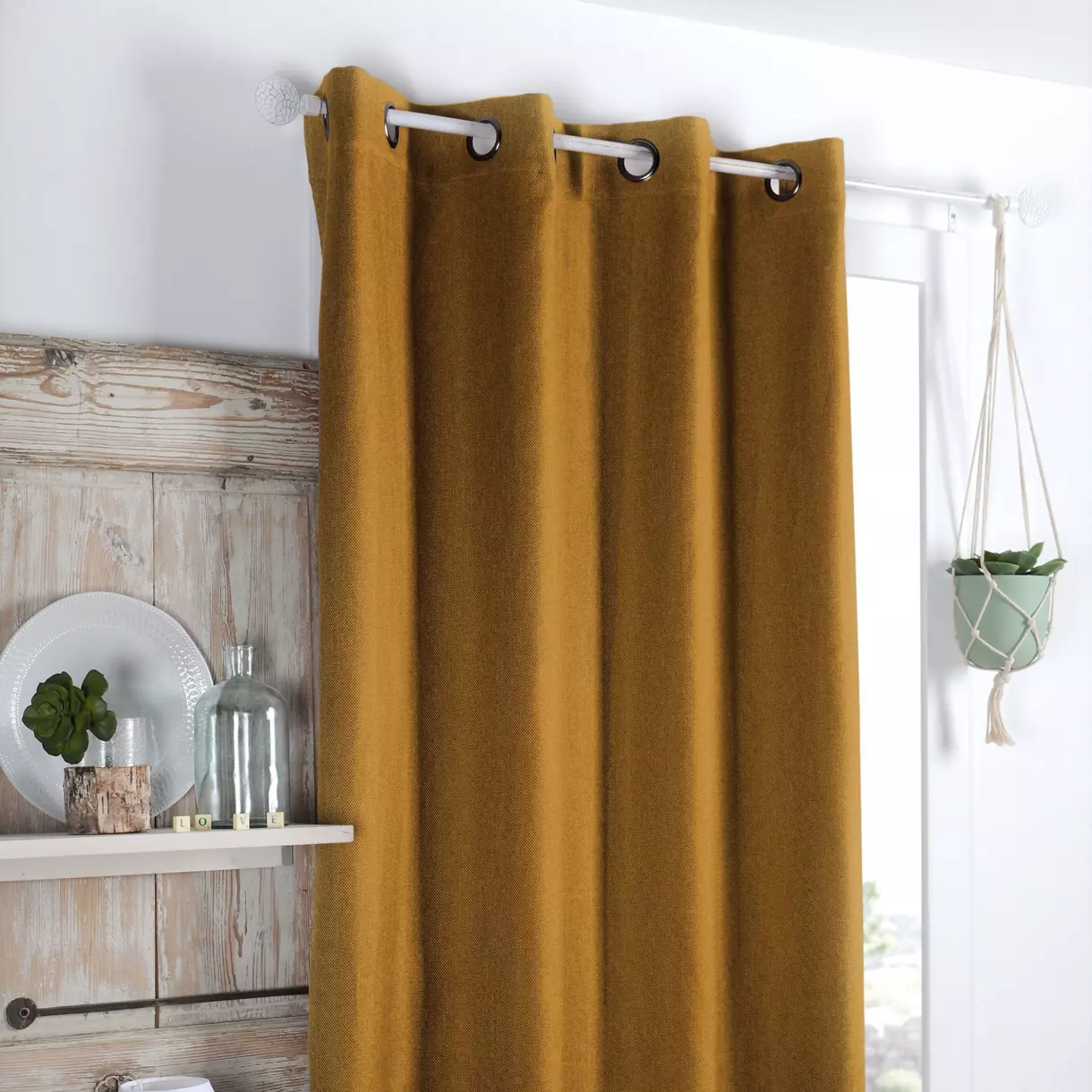 Rideau obscurcissant (140 x 260 cm) Copenhague Jaune moutarde 1