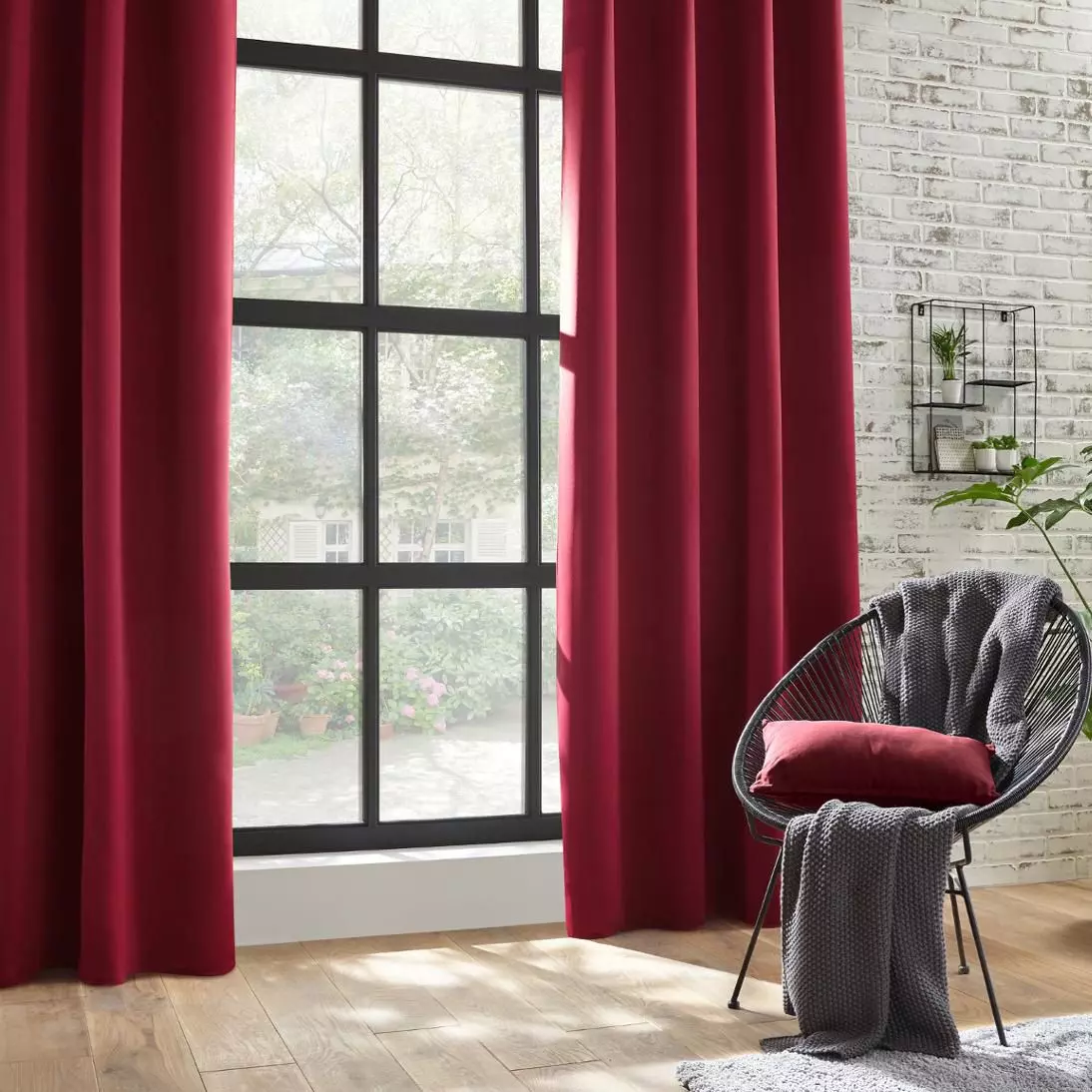 Cortina opaca (140 x 260 cm) Ella Rojo 1