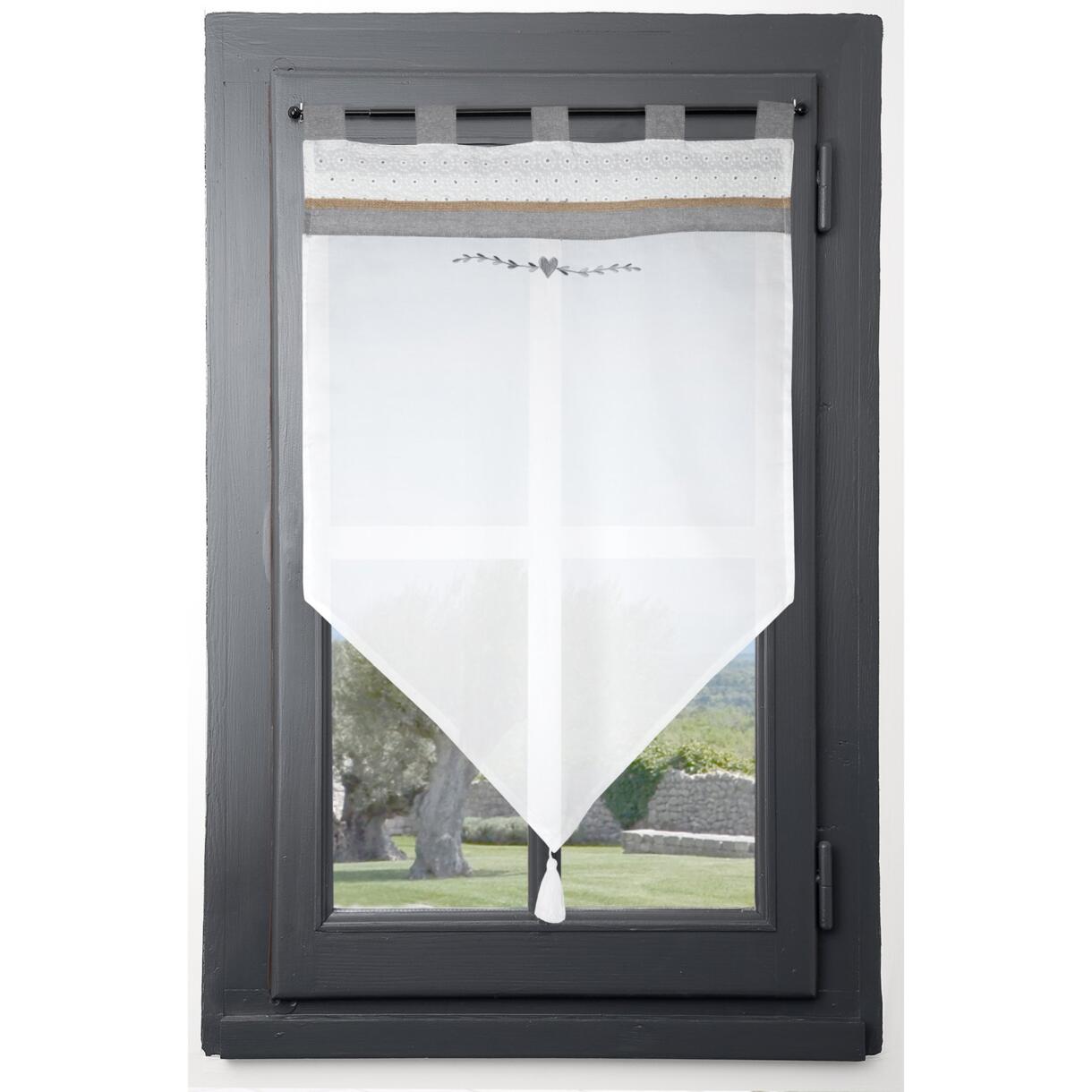 Tenda trasparente a vetro (60 x 90 cm) Candice Bianco 1