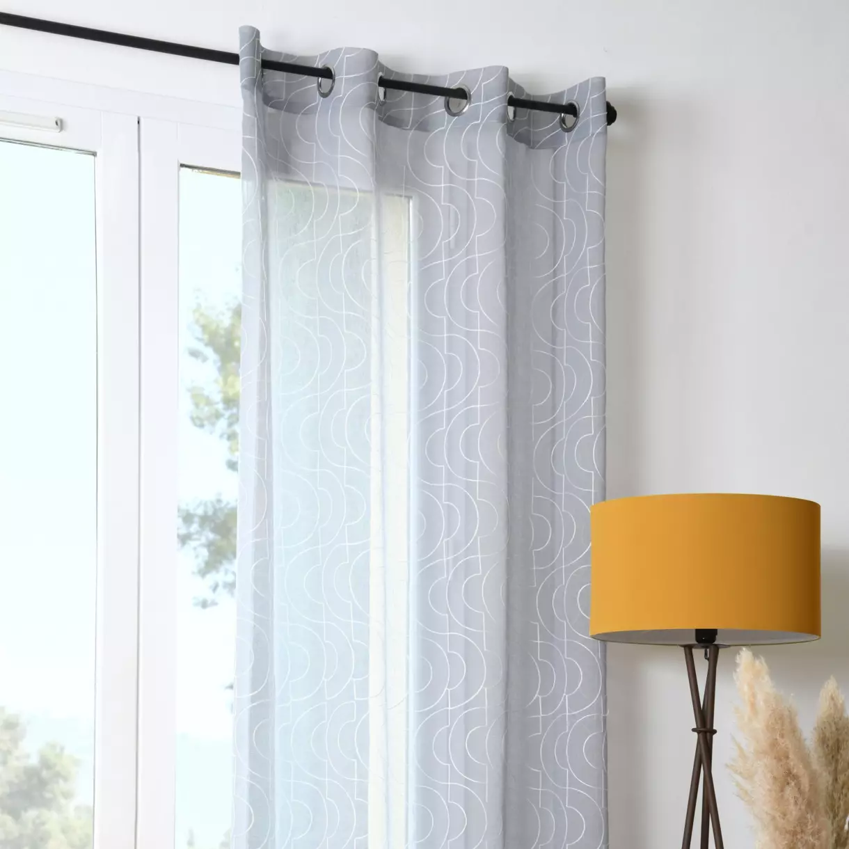 Visillo (140 x 260 cm) Lenny Gris perla 1