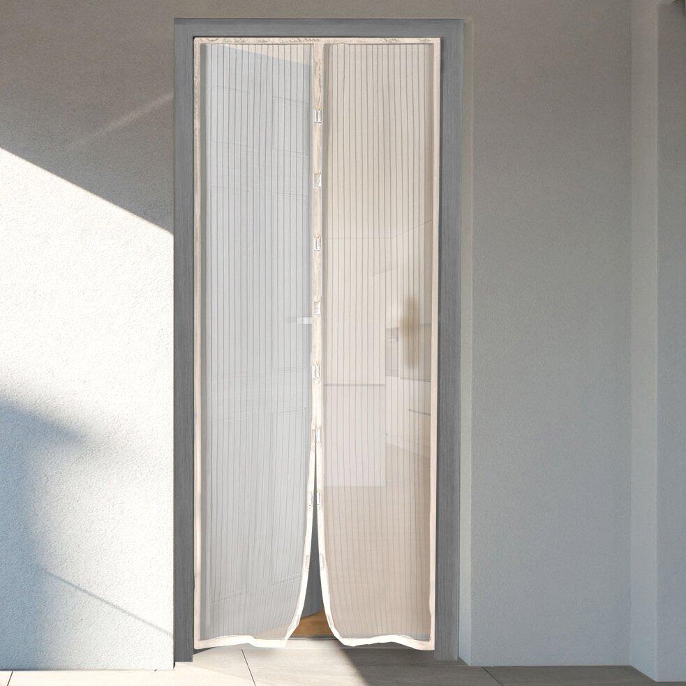 Rideau de porte Moustiquaire (100 x H220 cm) Aimanté Ecru 1
