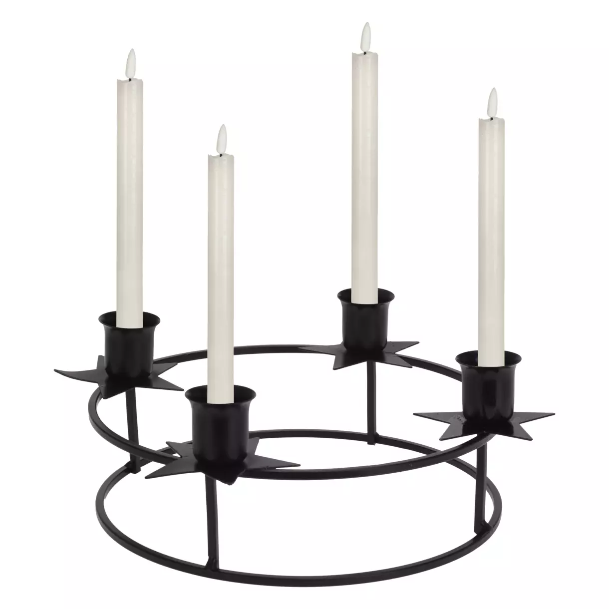 Palmatoria Círculo de adviento 4 velas Negro