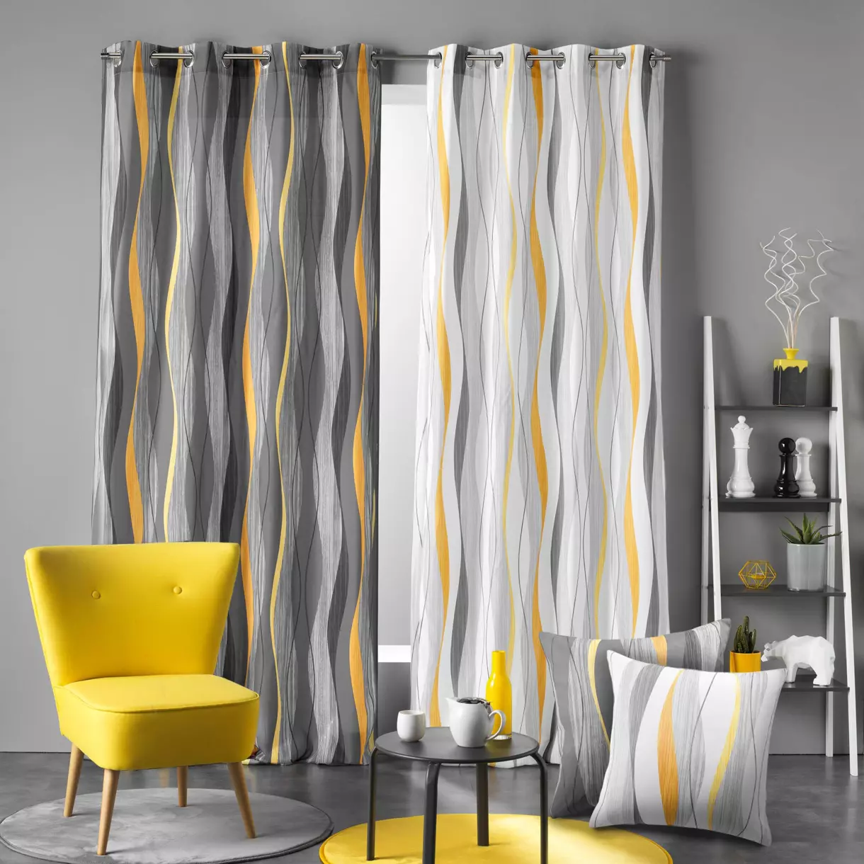 Cortina semi opaca (140 x 280 cm) Ondulys Blanco 1
