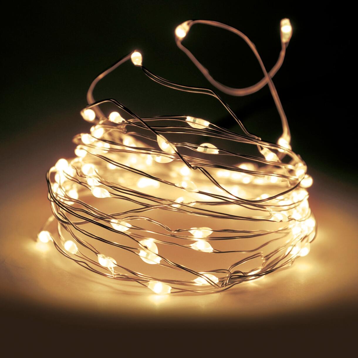 Luces de Navidad Micro LED Minutero 8 m Blanco cálido 160 LED Silverwire 1