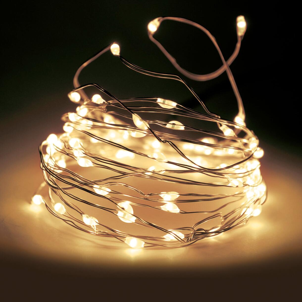 Luces de Navidad Micro LED 2 m Blanco cálido 40 LED CA à piles 1