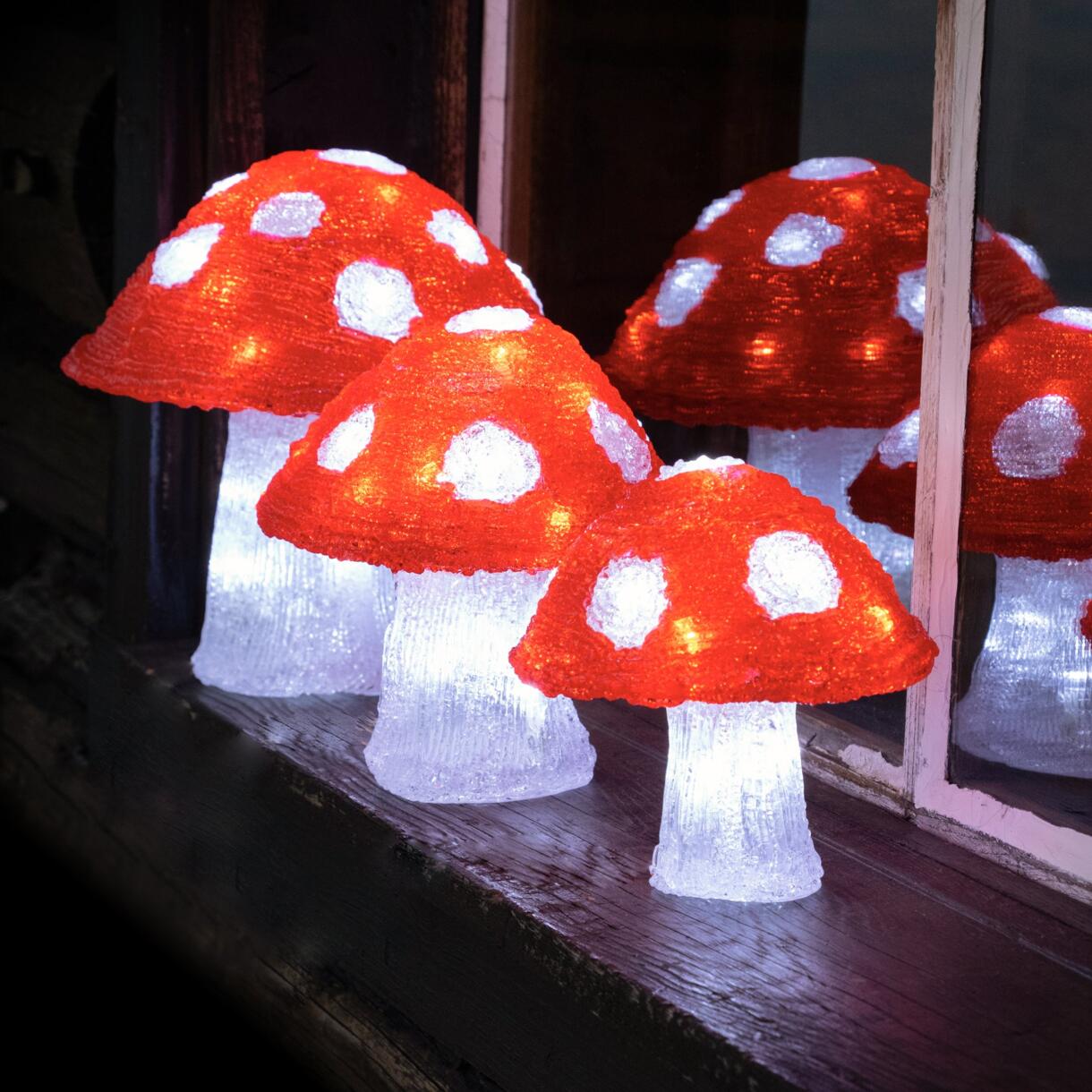 Lot de 3 champignons lumineux Blanc froid 72 LED 1