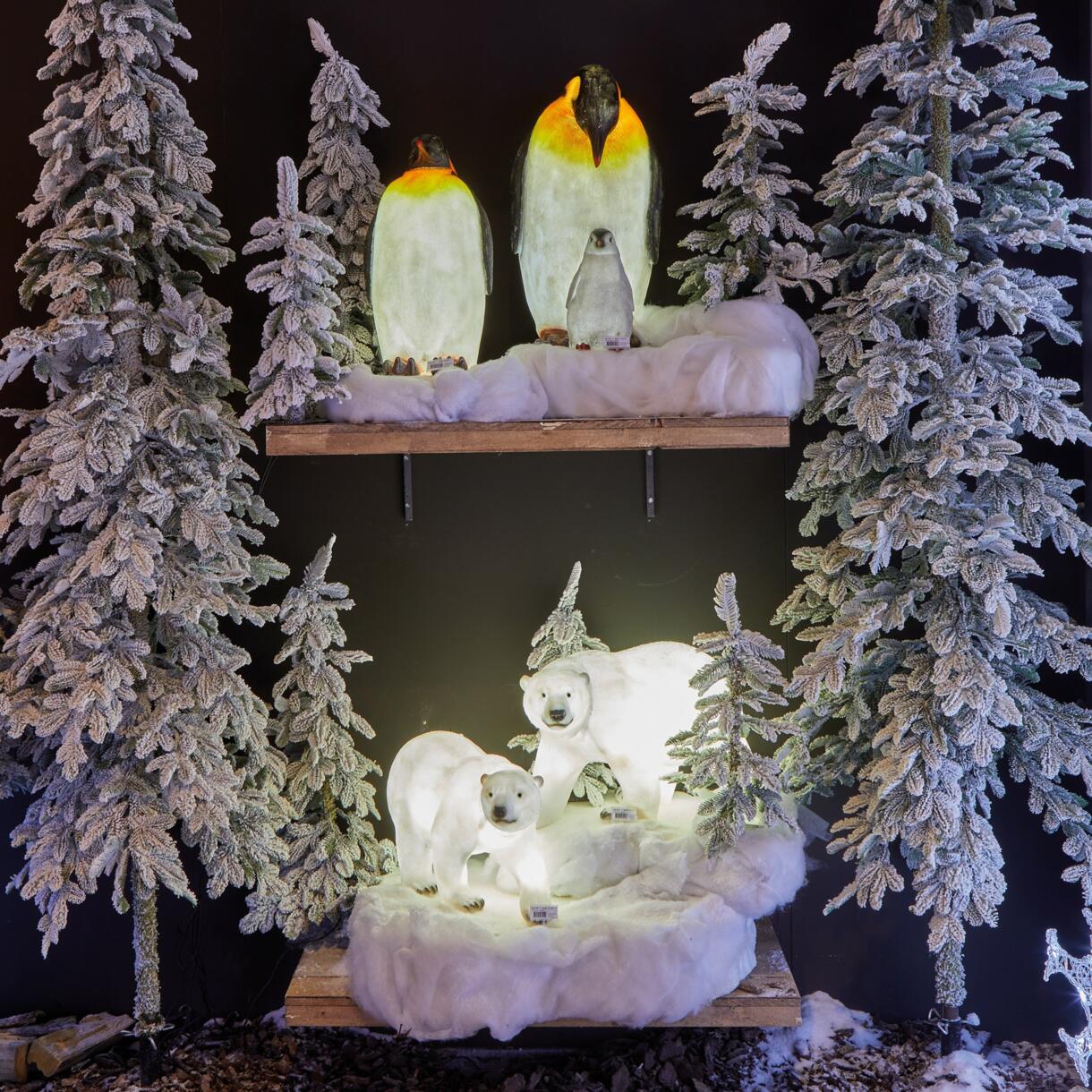 Pingüino y bebé iluminados Blanco frío 8 LED  6