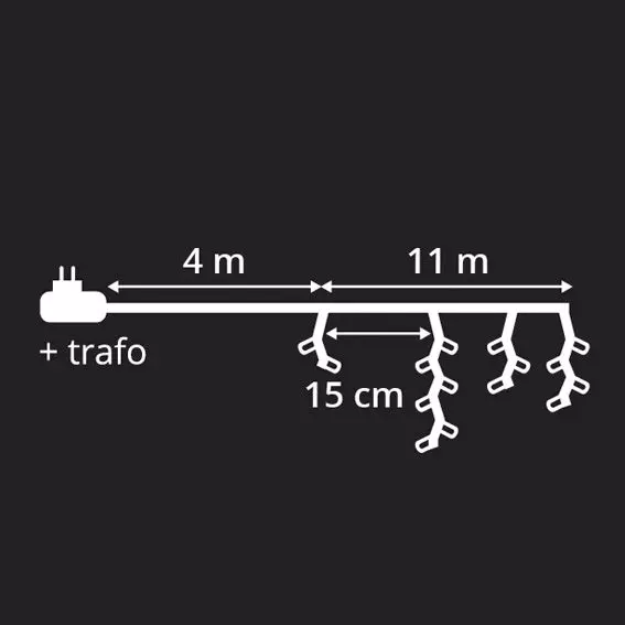 Estalactitas de luces Stars 11 m Blanco frío 259 LED CB 6