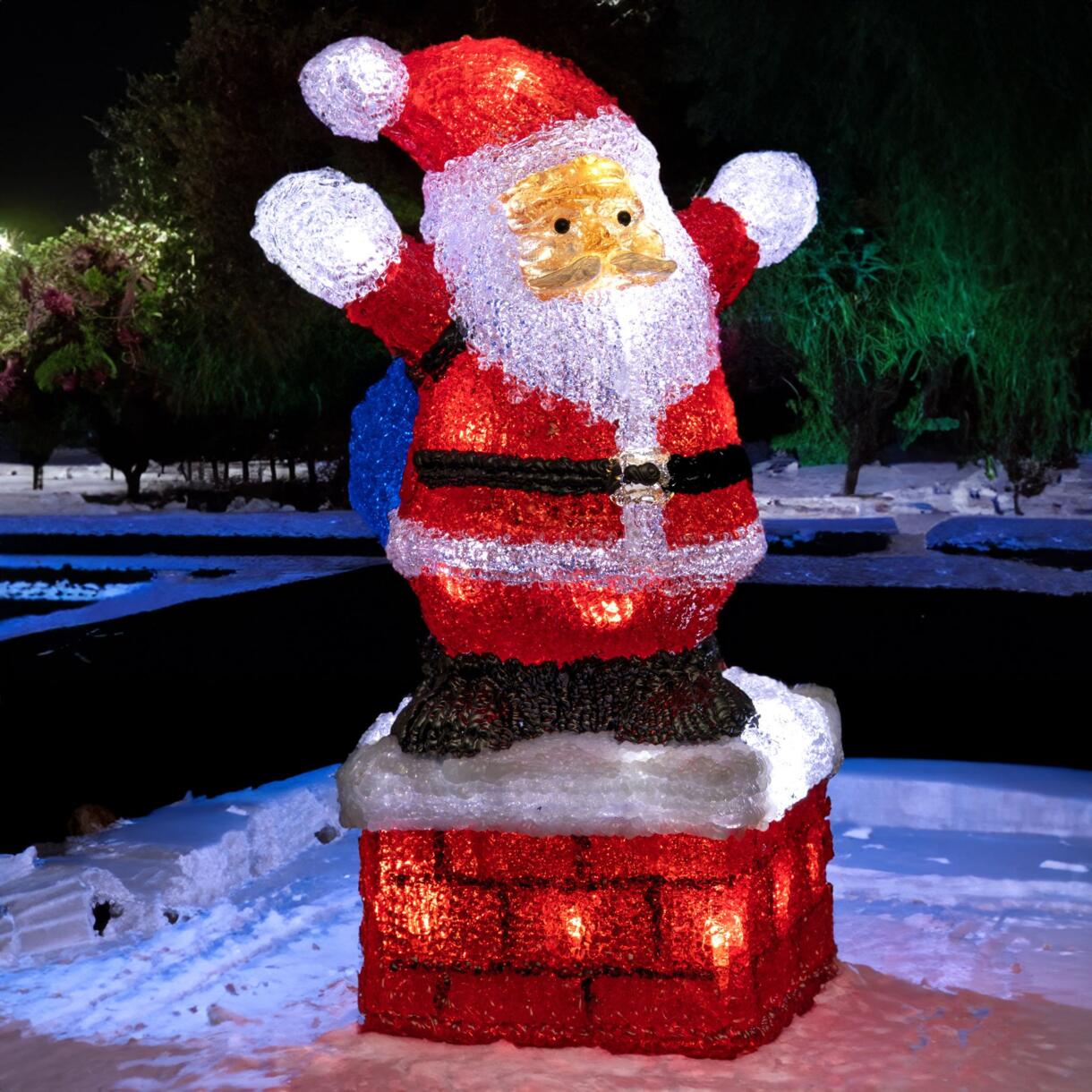 Papá Noel luminoso Gastón Blanco frío 40 LED 1