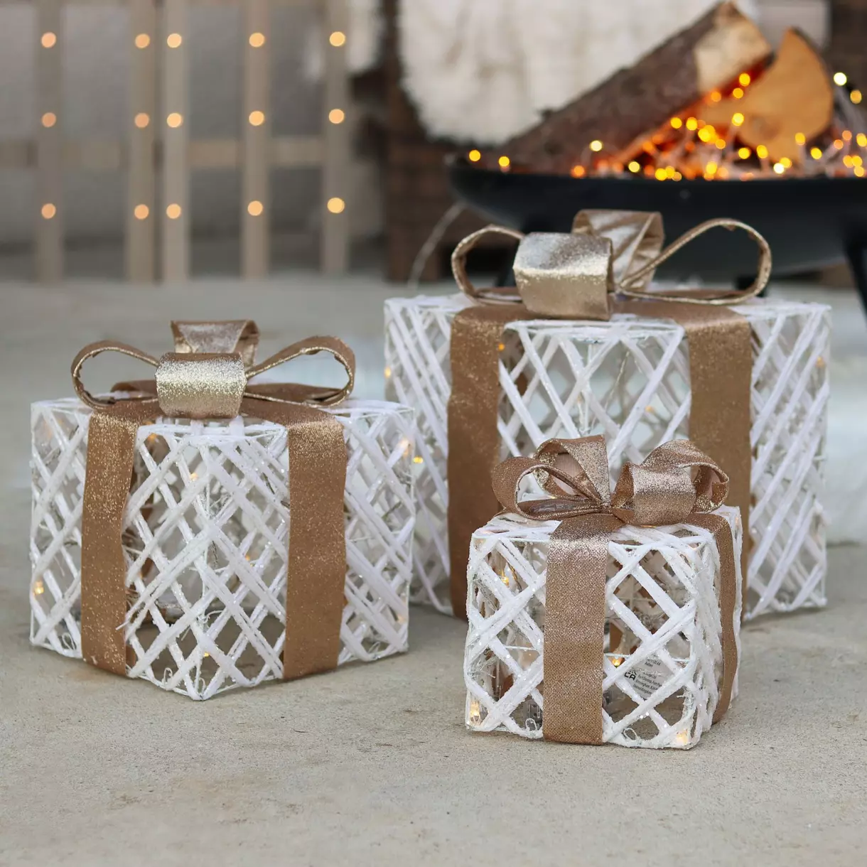 Lote de 3 regalos luminosos Blanco cálido 65 LED 1