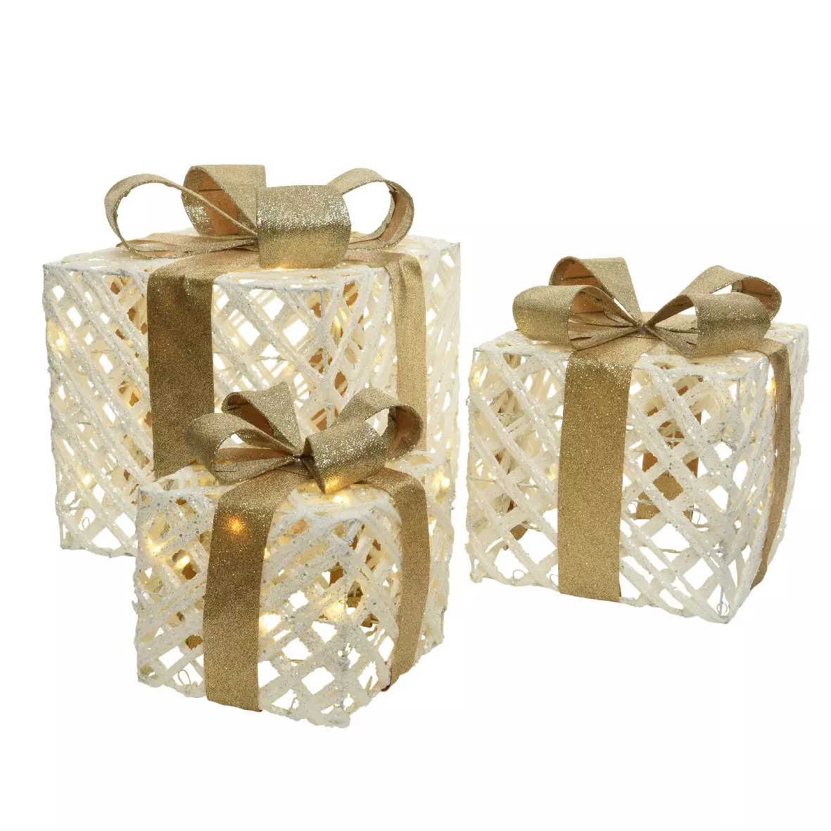 Lote de 3 regalos luminosos Blanco cálido 65 LED 6