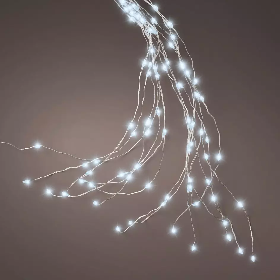 Cortina de luces para árbol Micro led H2,10 m Blanco frío 672 LED 6