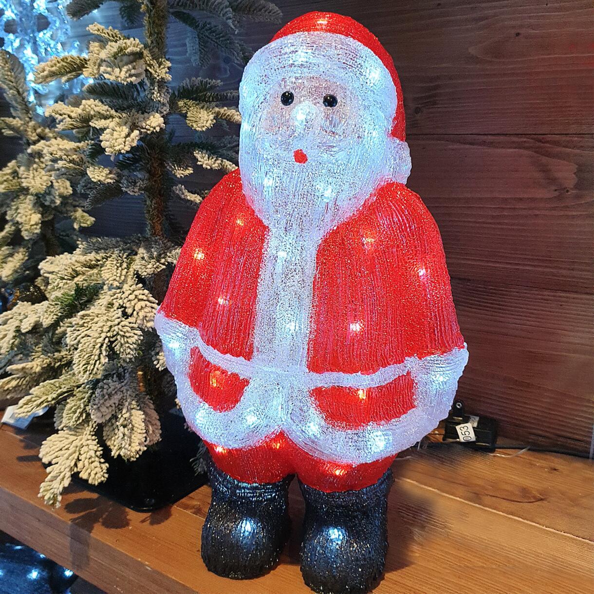 Père Noël lumineux solaire Ulysse Blanc froid 50 LED 1