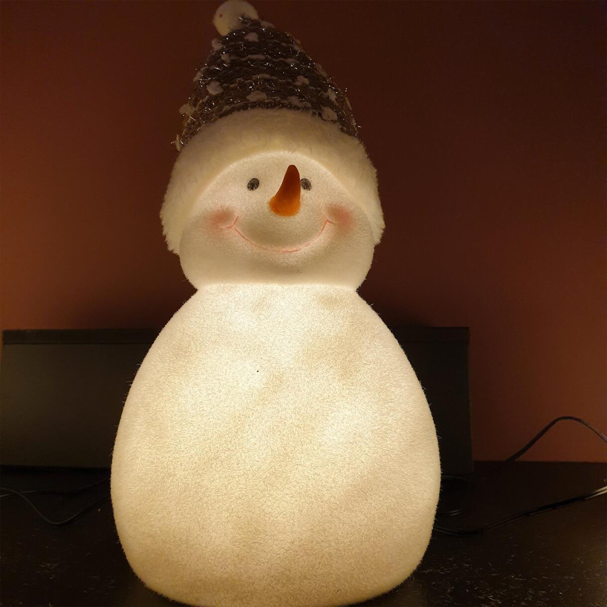 Pupazzo di neve luminoso a pile Andrea Bianco caldo 4 LED 1