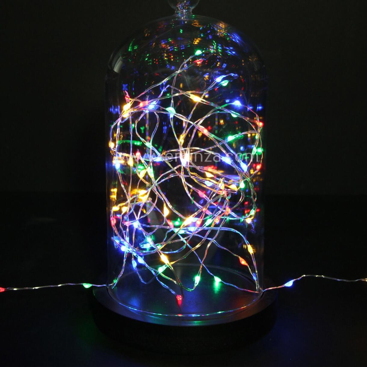 Catena luminosa Micro LED Timer a pile 3,95 m Multicolore 80 LED Silverwire 1