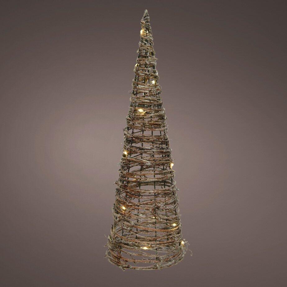 Pyramide lumineuse à piles Rattan Blanc chaud 30 LED 1
