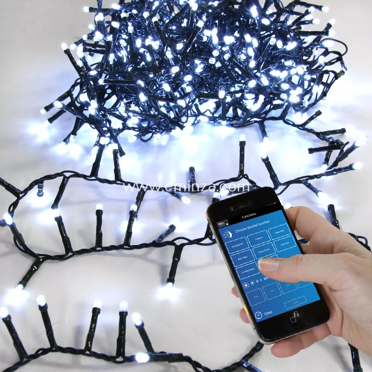 Luces de Navidad Bluetooth 16 m Blanco frío 800 LED 1