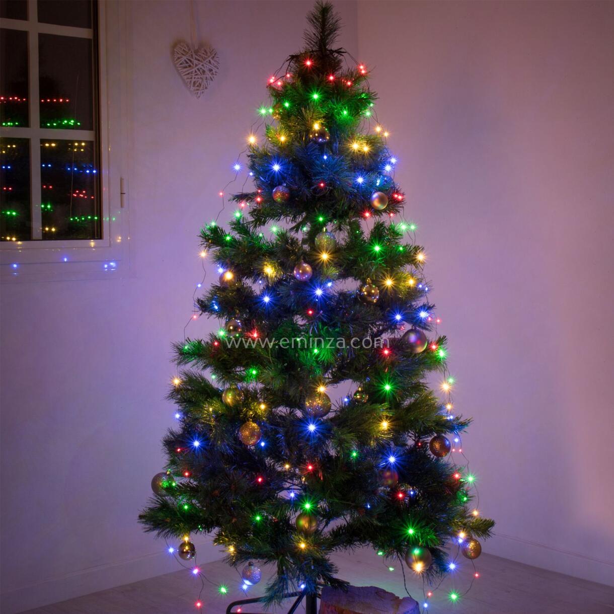Cortina de luces para árbol Micro led H2,40 m Multicolor 832 LED 1