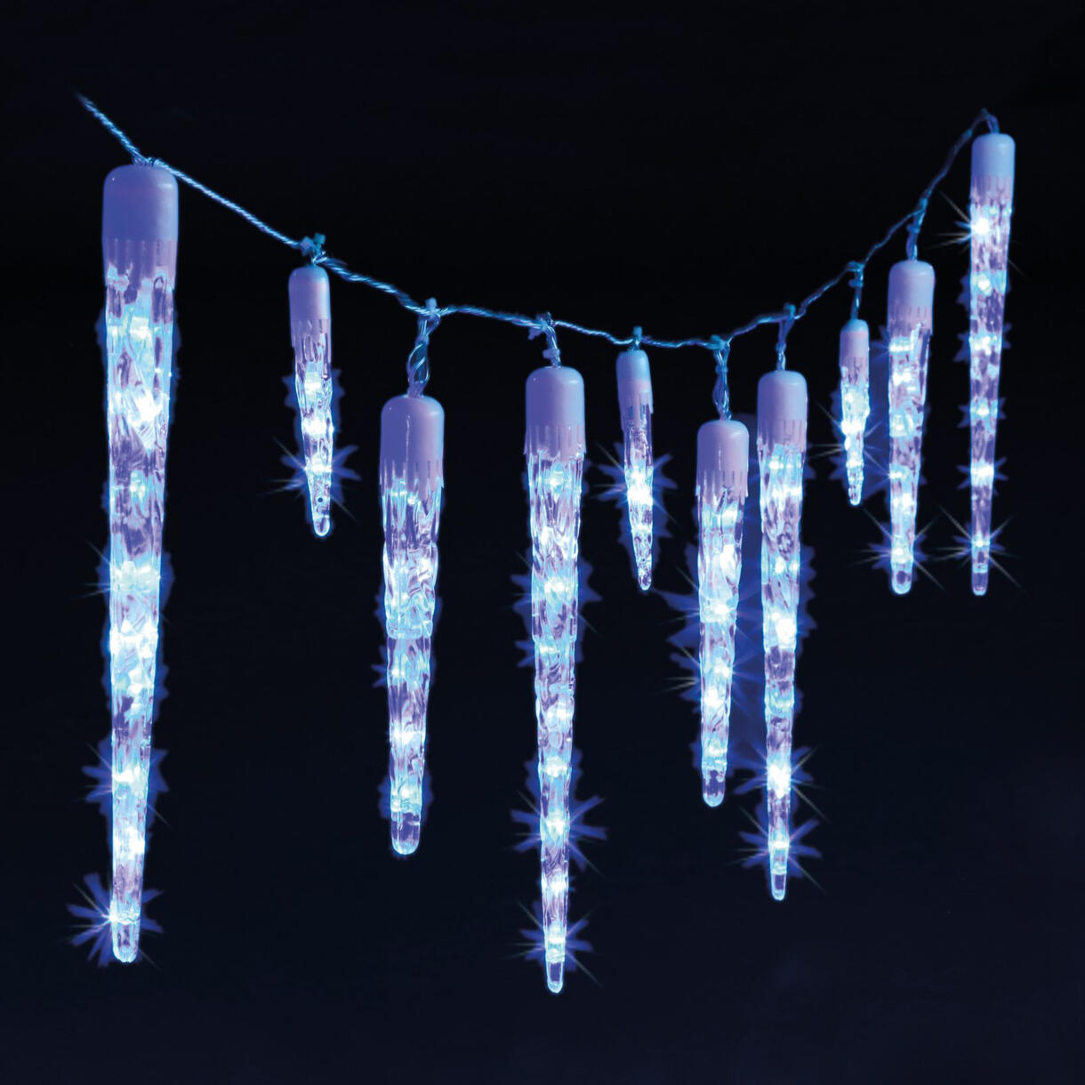 Estalactitas de luces 1,40 m Cubitos de hielo Azul 63 LED 1