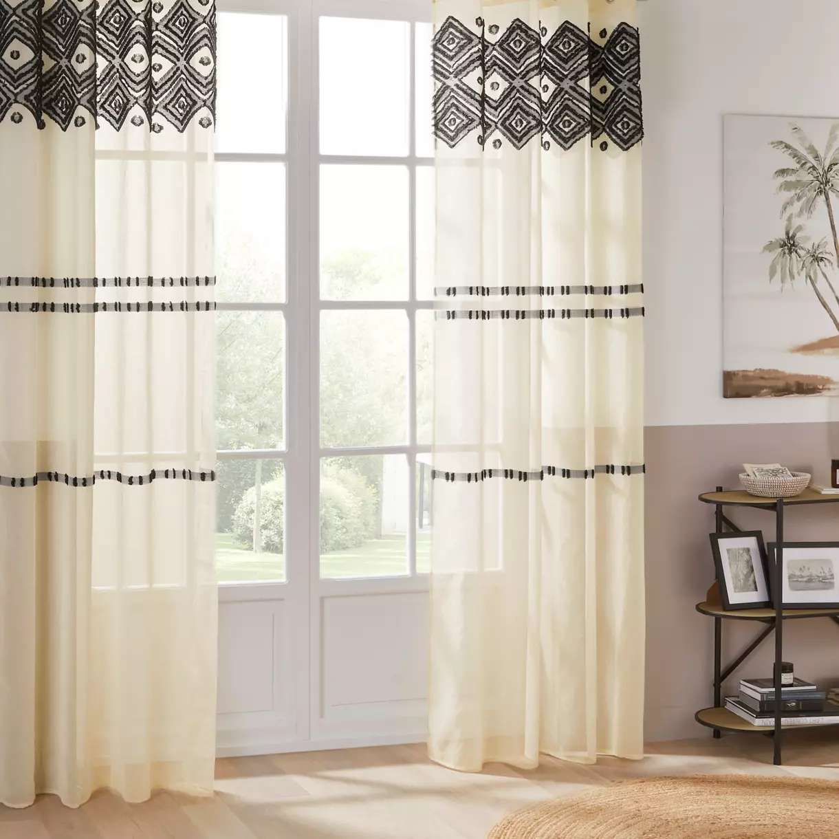 Voilage (140 x 240 cm) Sama etnik Beige 1