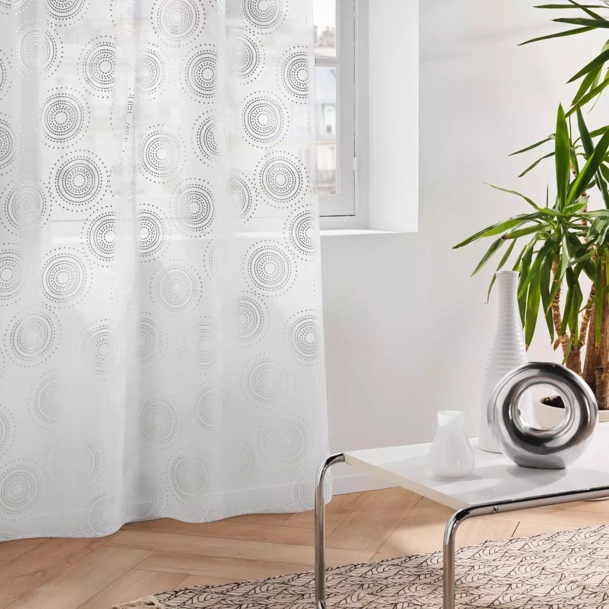 Vitrage (140 x 240 cm) Lison Zilver