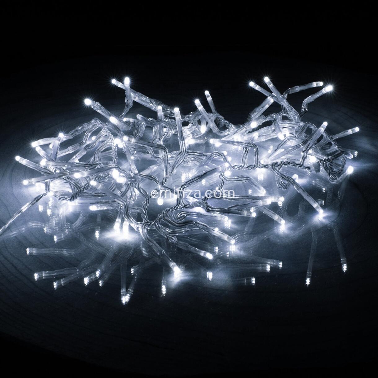 Guirlande lumineuse à piles 1 m Blanc froid 100 LED 1