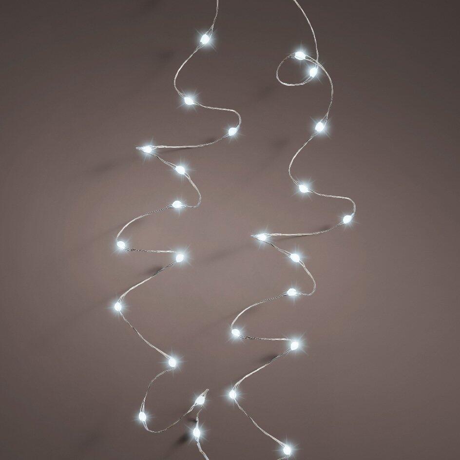 Ghirlanda luminosa Luxe Durawise a pile 4,95 m Bianco freddo 100 Micro LED CA 1