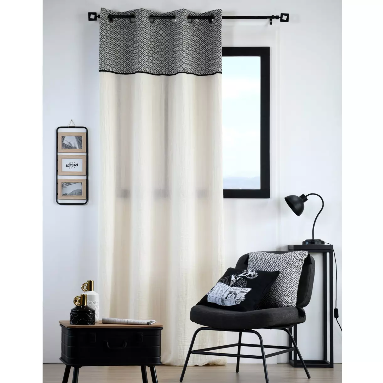 Rideau coton (140 x 260 cm) Princeton Gris ardoise