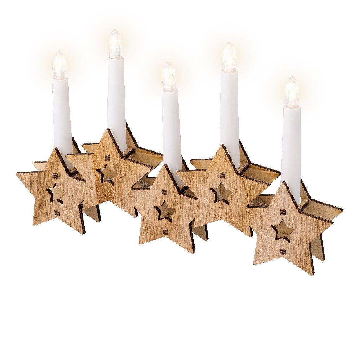 Decorazione di candelle a stella  a pile à piles con luci Bianco caldo 5 LED 1
