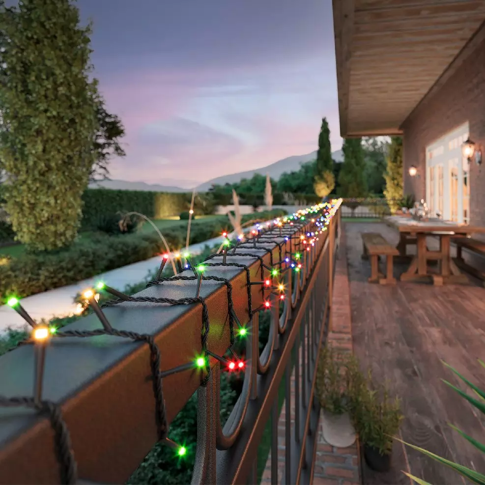 Verlicht zonne-energie lichtsnoer 9 m Meerkleurig 120 LED 1