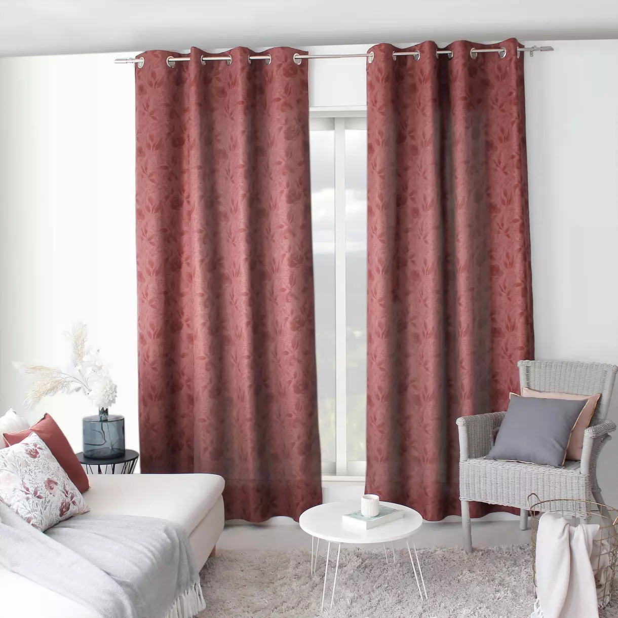 Rideau (135 x 240 cm) Harmony Rouge grenat 1