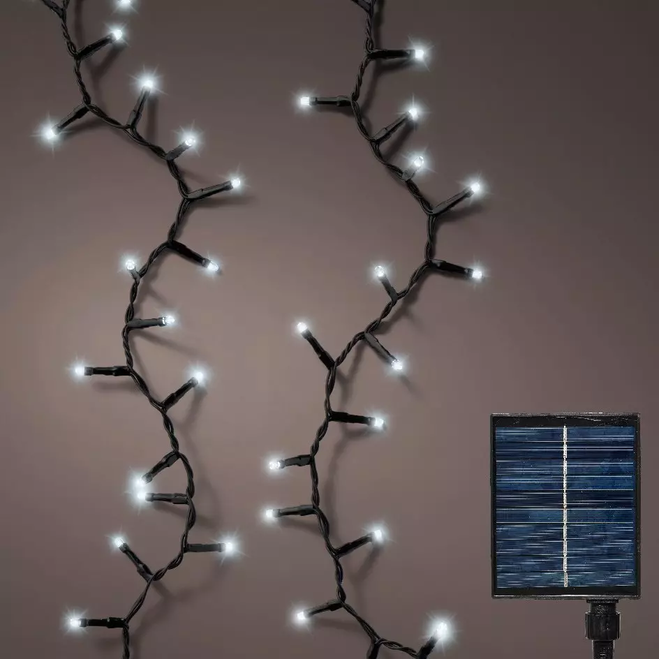 Luces de Navidad Solar  11 m Blanco frío 500 LED 1