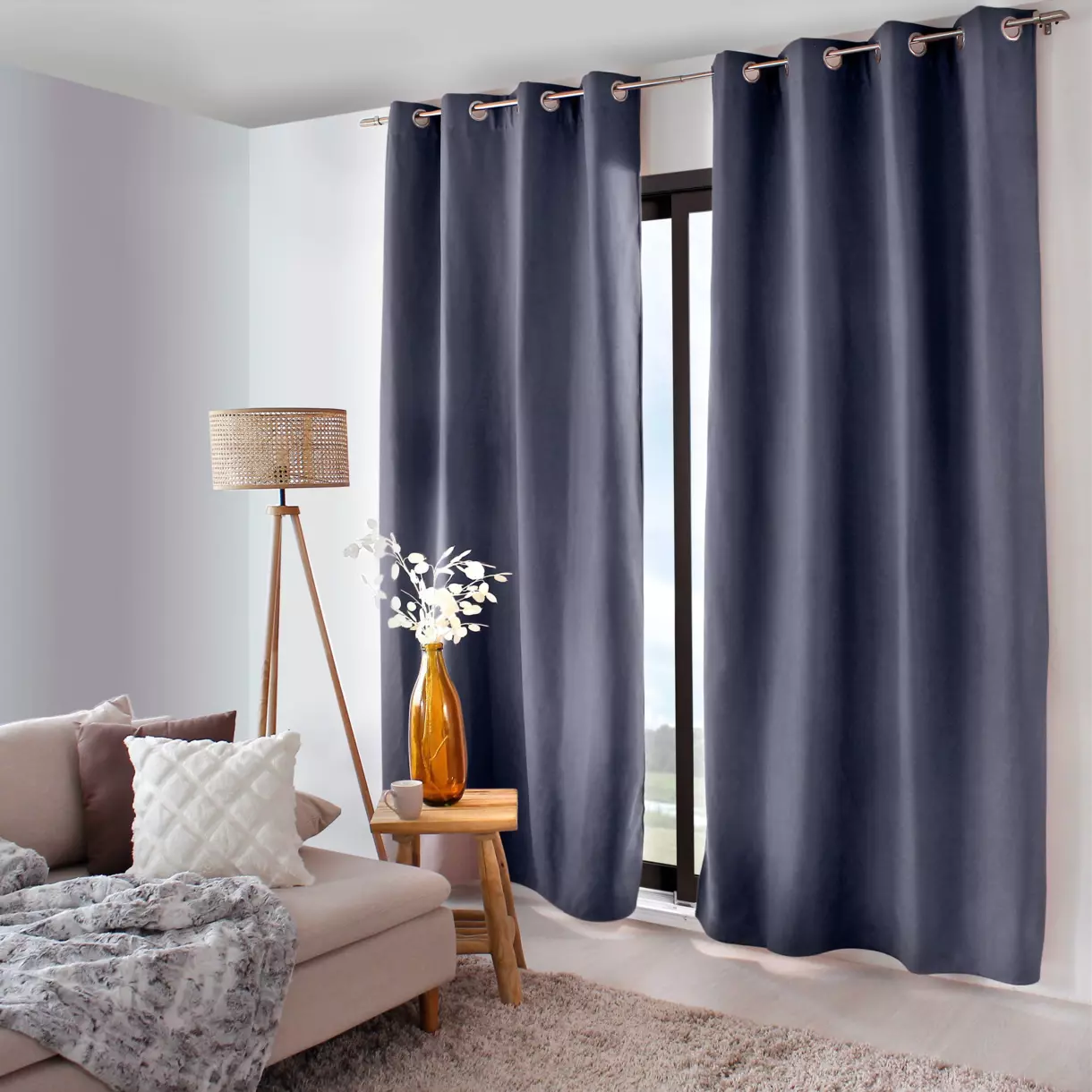 Cortina opacas aislante (135 x 240 cm) Nordica Gris oscuro 1