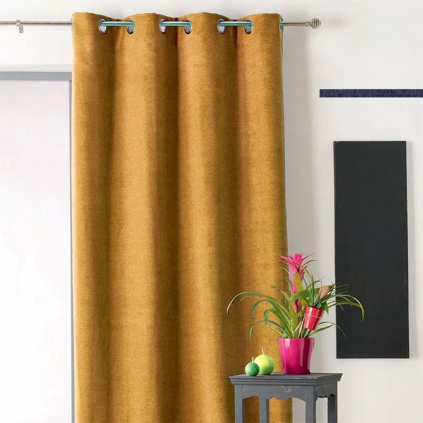 Rideau occultant isolant (140 x H260 cm) Alaska Jaune moutarde 1